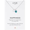 LUUK LIFESTYLE Collana da donna in acciaio inox con ciondolo cristallo di vetro in blu scuro, simbolo di amore e amicizia, per fidanzati, argento