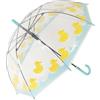 Fisura - Ombrello trasparente bambino "anatre" giallo e blu. Ombrello a cupola con apertura automatica. Regalo per bambini. Dimensioni: 67,5 cm di diametro.