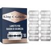 King C. Gillette Lamette Di Ricambio per Rasoio Di Sicurezza Da Uomo. Confezione con 10 Lamette. Le Migliori Lame Di Gillette In Acciaio Inossidabile e Rivestite In Platino