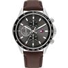 Tommy Hilfiger Orologio Analogico Multifunzione al Quarzo da Uomo con Cinturino in Pelle Marrone Chiaro - 1792015