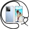 ISOI Cover con Cordino per Realme GT7 5G/Realme 7T 5G, Custodia Trasparente con Collana Tracolla Laccio Collo Ultra Sottile Morbido TPU Silicone Antiurto AntiGraffio Case, Nero