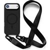 JIYUDZ JIYU Cover Magnetica per iPhone 17 Air 6,7 con Cordino,Custodia Silicone Compatibile con MagSafe,Cover Silicone con Corda Collana Tracolla Laccio Regolabile,Nero