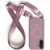 JIYUDZ JIYU Cover Magnetica per Samsung Galaxy A34 5G con Cordino,Custodia Silicone Compatibile con MagSafe,Cover Silicone Antiurto con Corda Collana Tracolla Laccio Protettiva Case,RoseOro