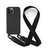 JIYUDZ JIYU Cover Magnetica per iPhone 13 Pro 6.1 con Cordino,Custodia Silicone Compatibile con MagSafe,Cover Silicone con Corda Collana Tracolla Laccio Regolabile,Nero