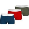 Tommy Hilfiger Uomo Pantaloncini Boxer Confezione da 3 con Fascia con Logo, Multicolore (Mid HTHR/Blck/TH Wht), XL