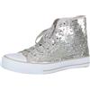 Brandsseller Sneaker da Donna con Paillettes - Scarpe Stringate con Glitter, comode e alla Moda, Ideali per Tutti i Giorni e Le Feste - Argento