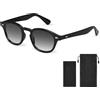 AOOSA Occhiali da sole vintage, Rotondi Occhiali da Sole UV400, Occhiali da Sole per Uomo Donna, Sunglasses Colorati per la Guida e i Viaggi, Uomo e Donna, Nero