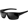 KANASTAL Sportivi Occhiali da Sole Polarizzati Neri Uomo Avvolgenti Rettangolari Ciclismo Curvi Donna Golf Pesca Guida Corsa Black Sunglasses Men - Nero Opaco