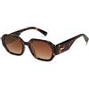 SOJOS Occhiali da sole retrò esagonali polarizzati donna plastica rettangolare trendy UV400 protezione occhiali da sole SJ2232, Tartaruga bruna, m
