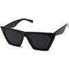 SOJOS Occhiali da Sole da Donna Polarizzati Retrò Cateye Fashion Style Sunnies Bella SJ2115 con Montatura Nera/Lente Grigia