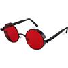 FEISEDY Retro Occhiali da Sole Steampunk Uomo Donna Vintage Rotondo Hippie Montatura in Metallo con Protezione UV400 B1857
