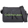 Calvin Klein Jeans Donna Borsa a Tracolla Piccola, Nero (Black/Dark Juniper), Taglia Unica