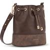 Expatrié Borsa a Tracolla Donna Piccola Marrone - Sarah Small - Elegante Borsetta in Pelle PU - Borse per Shopping e Lavoro - Borsa a Secchiello Crossbody con Cintura Regolabile e Rimovibile