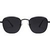 SOJOS Occhiali da Sole Polarizzati Quadrati Piccoli per Uomo Donna Classic Vintage Stile Retrò SJ1143 con Nero Telaio/Grigio Lente