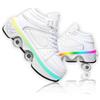LDRFSE Scarpe con ruote LED luminose Pattini a 4 ruote Pattini regolabili con ruote nascoste per scarpe da corsa Da giocare per uomini donne e bambini