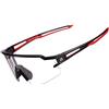ROCKBROS Occhiali da Sole Ciclismo Sportivi PC Lenti Trasparenti Fotocromatiche UV400 Ultraleggero UNISEX 3 Colori Disponibil (Nero/Rosso)