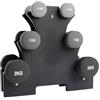 VirtuFit - Set di Manubri Con Supporto, 7 kg, 6 Pezzi, Pesi per Donne e Fitness
