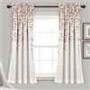 Lush Decor Coppia di tende a pannello filtranti con fiori, 132 x 160 cm (L x l) + 5 cm di architrave, color cipria e grigio, moderne tende floreali per soggiorno, sala da pranzo, camera da letto