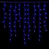 Elektronova Tenda Luminosa 120 LED, 3Mt, Luce Blu, Cavo Bianco, IP65, Prolungabile, Effetto Flash, Con fili pendenti a lunghezze alternate (30-70-40-60 cm) per effetto a cascata
