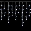 Elektronova Tenda Luminosa 120 LED, 3Mt, Luce Bianca, Cavo Bianco, IP65, Prolungabile, Effetto Flash, Con fili pendenti a lunghezze alternate (30-70-40-60 cm) per effetto a cascata
