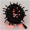 Elektronova Catena Luminosa 100 LED, 10Mt, Luce Rosso, Cavo Nero, IP65, Prolungabile, Effetto Flash Bianco, ghirlanda nataliza, negozi, balcone