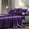 P Pothuiny Set di biancheria da letto in raso di lusso per letto king size, 6 pezzi, 1 lenzuolo con angoli profondi + 1 lenzuolo piano + 4 federe