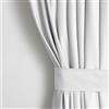 AmeliaHome Set di tende oscuranti, 245 x 140 cm, con fermatenda, 54 x 10 cm, effetto velluto, colore bianco, 1 pezzo, tenda oscurante per finestra