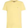 Tommy Hilfiger Uomo T-Shirt Maniche Corte Seasonal Solid Tee con Scollo Rotondo, Giallo (Citronella), S