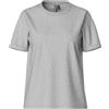 PIECES Pcria SS Fold Up Tee Noos, T-Shirt Donna, Grigio (Light Grey Melange Light Melange), 40 (Taglia Produttore: X-Small)