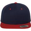Flexfit Yupoong Flexfit Unisex Kappe Classic Snapback 2-Tone, zweifarbige blanko Cap mit geradem Schirm, One Size Einheitsgröße für Männer und Frauen, Farbe nvy/red