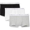 Tommy Hilfiger Pantaloncini Boxer Uomo Confezione da 3 Cotone Elasticizzato, Multicolore (Grey Heather/Black/White), M