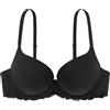 Dorina Claire Reggiseno Super Push-Up Demi, con Ferretto, Coppe Modellate, Micro Fibra Morbida e Dettagli in Pizzo Sensuale, Nero