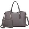 Miss Lulu Borsa Università Donna Nero Grande, Borsa a Mano Set Tote Bag Impermeabile PU Pelle,Borse a Spalla Tracolla Donne per Shopping Scuola Viaggio
