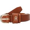 Tommy Hilfiger Donna Cintura Essential Effortless 1,5 cm Stretta, Marrone (Cognac), 100 cm