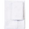 Filet - Set 2 Asciugamani da bagno in spugna con inserto in tela aida da ricamare | 60x105cm e 40x55cm | Viso e Ospite | Spugna di alta qualità | Made in Italy |Bianco