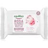 Equilibra Viso, Rosa Ialuronica Salviette Micellari Struccanti, in Tessuto con Acqua di Rosa Fermentata, Acido Ialuronico e Glicerina Vegetale, Struccano con Delicatezza, 25 pz