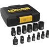 LEXIVON Chiavi E-Torx, Chiavi torx femmina, 1/4" (E4,E5,E6,E7,E8), 3/8" (E10,E12,E14,E16,E18,E20) per avvitatore a batteria, Milwaukee,Makita, chiave dinamometrica, chiave cricchetto, 13 Pz (LX-147)
