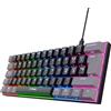 Trust Gaming GXT 867 Acira Tastiera Meccanica 60% Layout Italiano QWERTY, Mini Tastiera Retroilluminata RGB, Tasti a Doppia Funzione, USB Tastiera Gaming Programmabile PC Laptop Portatile - Nero