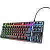 Trust Gaming Tastiera GXT 833 Thado, in Metallo con illuminazione LED Multicolore, Layout Italiano QWERTY, Design Compatto TKL (più piccolo del 20%), Anti-Ghosting, USB Plug & Play, PC/Computer