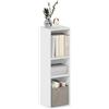 Furinno Fulda libreria salvaspazio a 3 ripiani, larghezza 25 cm, bianco