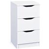 Inter Link - Cassettiera - 3 cassetti - Credenza - Melaminico - Bianco - Cassetti con maniglie incassate - Westphalen 3