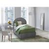 Talamo Italia Letto Singolo Emma, Letto Contenitore con Rivestimento in Tessuto, 100% Made in Italy, Apertura Frontale, con Materasso Cm 80x190 Incluso, Grigio