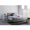 Dmora Talamo Italia Letto Contenitore Matrimoniale Francese Anna, Made in Italy, Letto con Rivestimento in Tessuto, Apertura Frontale, con Materasso cm 140x200 Incluso, Tortora