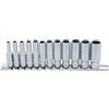 BGS Juego de llaves de vaso 12 caras, largas | entrada 6,3 mm (1/4") | medidas en pulgadas | 12 piezas