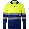 Velilla 175 - Polo bicolore alta visibilità, manica lunga (Taglie XXL) colore blu e Giallo fluo