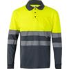 Velilla 175 - Polo bicolore alta visibilità, manica lunga (Taglie XXXL) colore Grigio e Giallo fluo