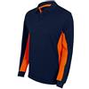 Velilla 105514; polo bicolore manica lunga; colore blu navy e arancio; taglia XL