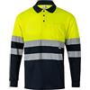Velilla 175 - Polo bicolore alta visibilità, manica lunga (Taglie XS) colore blu marino e Giallo fluo
