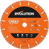 Evolution Power Tools Evolution Lama diamantata multiuso Evolution da 255 mm con bordo segmentato e foro da 22,2 mm - Lama diamantata multiuso per il taglio di metallo