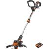 WORX WG163E.1 Decespugliatore Tagliabordi a Batteria 20V, stelo in Alluminio regolabile , Rasaerba Elettrico da Giardino, Diametro Taglio 30 cm e filo da 1.65 mm - 1 Batteria Inclusa